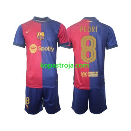 Billiga Fotbollströjor FC Barcelona UCL Font PEDRI 8 Barn Hemma tröja 2024/25 Kortärmad